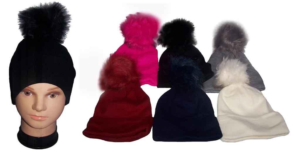 Knitted Beanies Winter Caps Pompom image