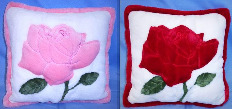 Plush Cushions/Pillows  - Rose Flower Applique image