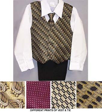 Boys 4Pc Designer Style Slacks Sets - Sizes: 16 Thru20 image