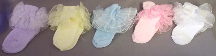 Baby Girls Frilly Socks - In Color - Large Size Only ( # GNS2122) image