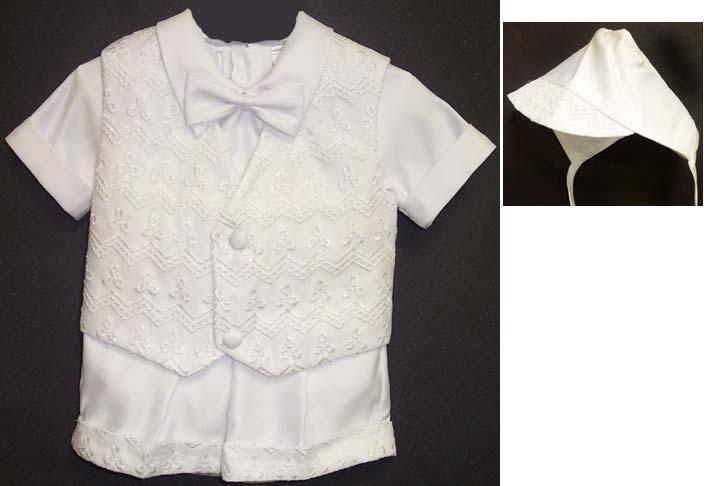 Boys 4Pc Christening Short Sets  - Sizes:9-24 Mos.  ( # 5914) image