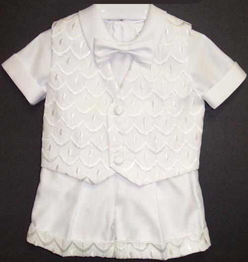 Boys 4Pc White Dressy Short Sets (9 - 24 Mos) image
