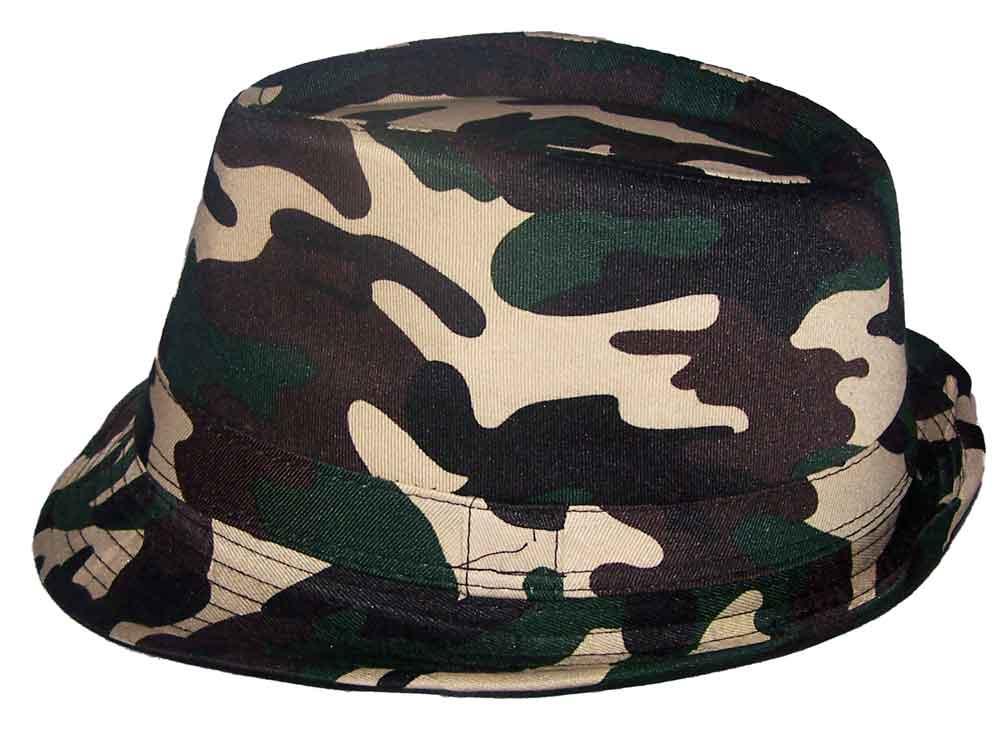 Fedora Trilby Hats - Men Hats -Women Hats - Green Camo image