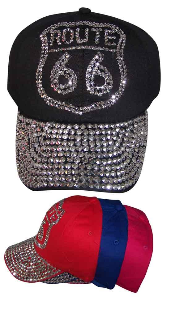 Route 66 Rhinestones Sling Baseball Cap (7508CK) image