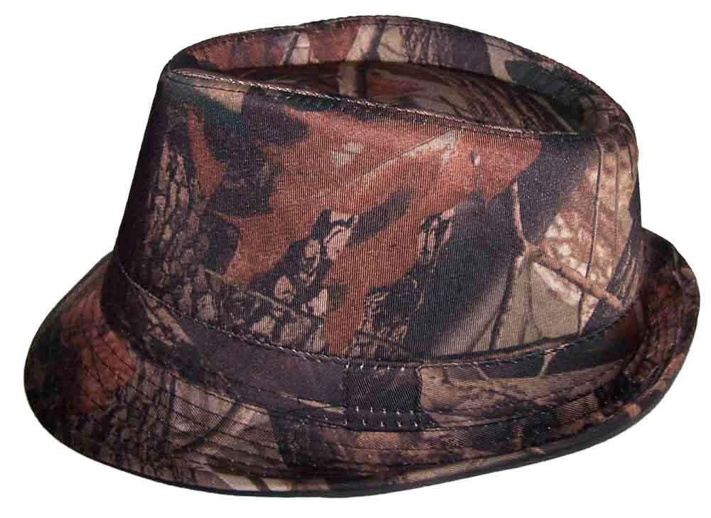 Fedora Trilby Hats -Adult  Hats  -  Camo Colors - Foliage Prints image