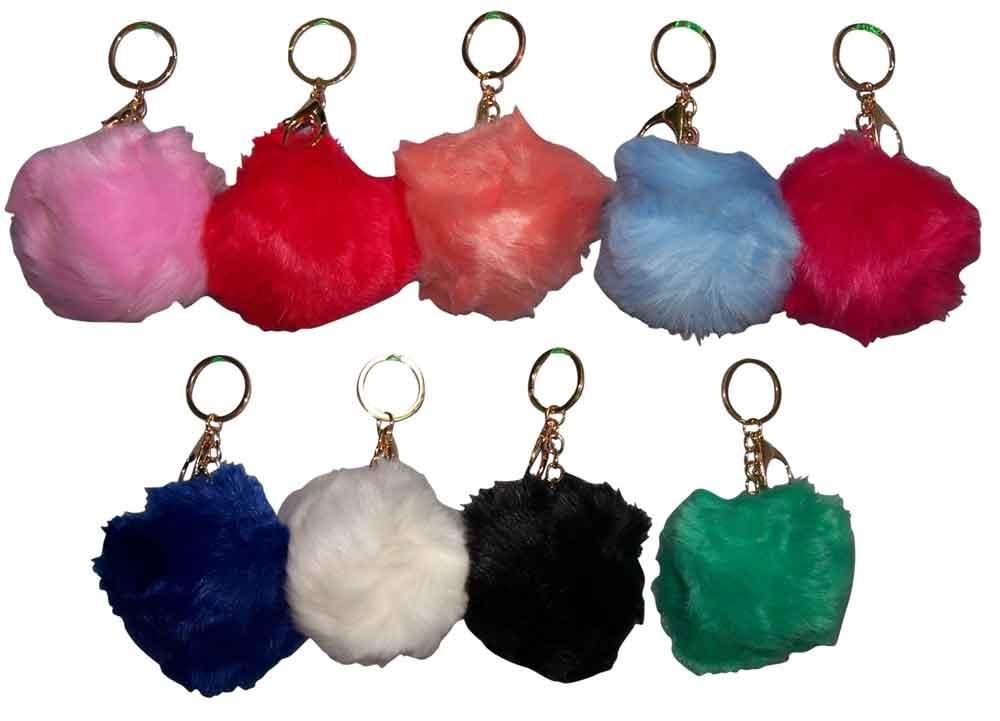 Pompom Faux Fur Key Chains Key Rings image
