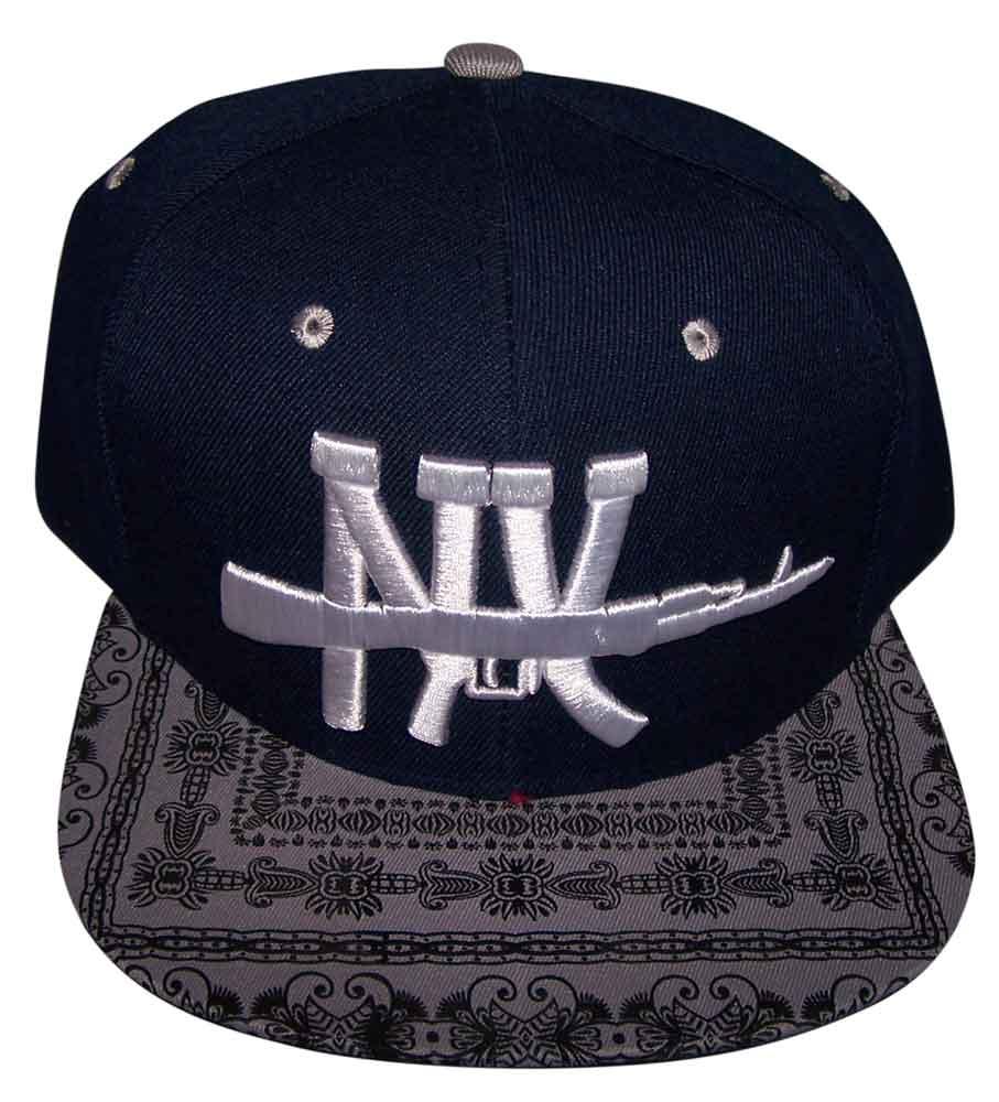 AK 47  NY Flat Brim Embroidered  Snap Back Baseball Caps Hats image