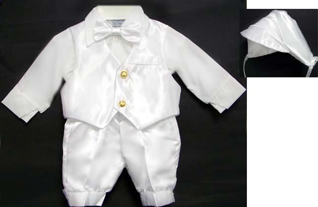 Boys 4Pc Christening Knicker Sets - All-White (3 Thru 24  Months) image