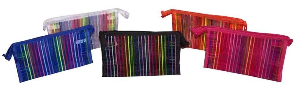 Cosmetics Bags - Cosmetics Pouches - Mesh Style With Stripes image