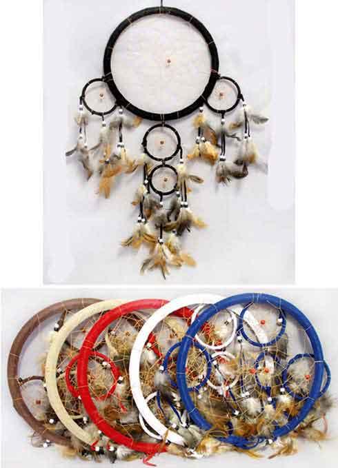 Native Pride Dream Catcher - 3 Tier - 5 Rings image