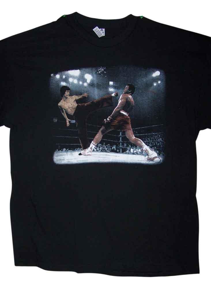 Bruce Lee Muhammad Ali Fighters US Screen Printed T-Shirts image