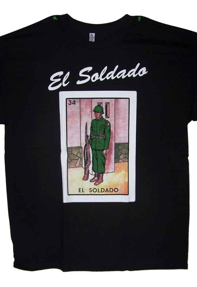 El Soldado Lottery T-Shirts  Loteria T-Shirts Mexican T-Shirts image