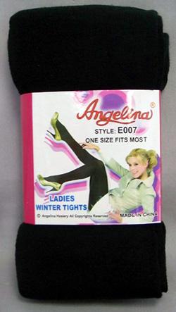 "Angelina" Womens/Teenagers Winter Tights -  Black Color image