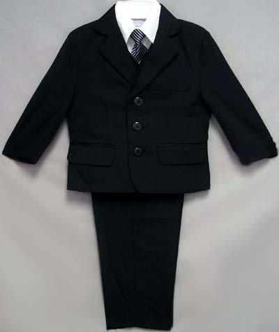 Italian-Designed 5Pc Boys  Suit - Black (Sizes: 1 - 3) image