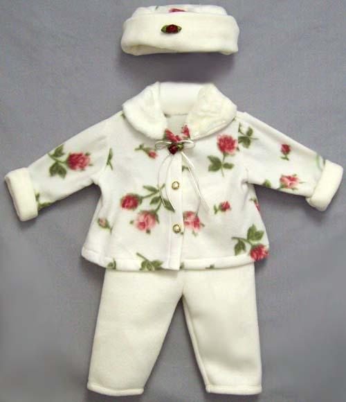 Girls 3Pc Polar Fleece Sets - Red Roses (Toddler) image