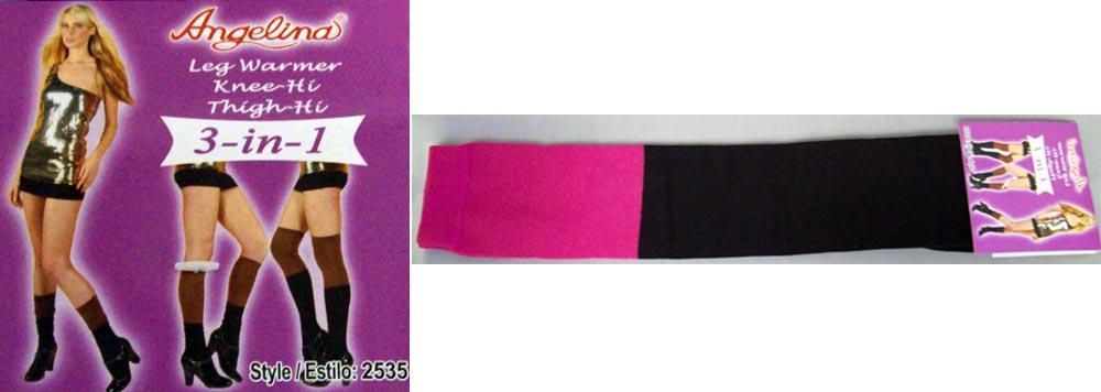 "Angelina"  3-in-1 Womens Leg Warmers In 2Tone Colors image
