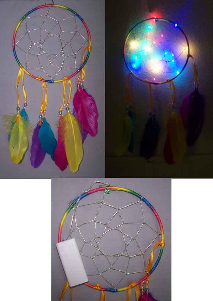 Native Pride Tribal Handmade Dream Catchers Lights Up - 7" image