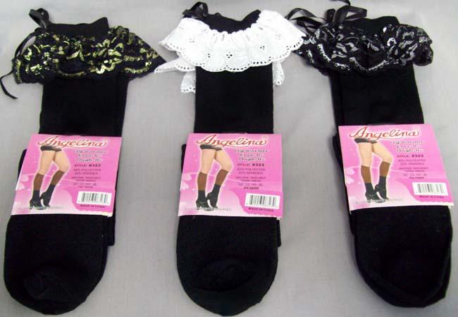 "Angelina" Womens   Leg Warmers With Lace/Ruffles image