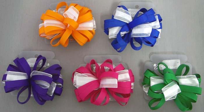 Girls Fashion Hairbows with French Barrettes image