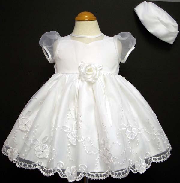 "Whispers" Girls Pageant Dress With Hat - White (Infant)  # 545 image