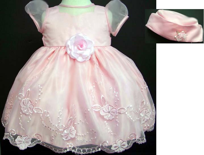 "Whispers" Girls Pageant Dress With Hat - Pink ( Infant)  # 545 image
