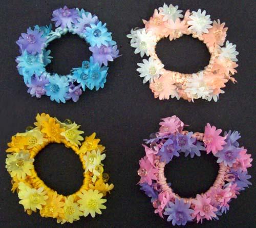 Hair Accessories - Floral Pony Tail Holders (#SC-18150-AS) image