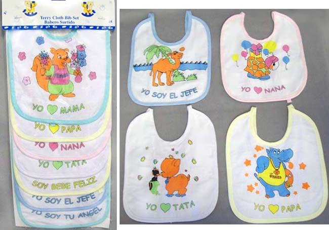 Baby Goods  "Super Baby"  7 Day Bibs -  Spanish  ( # 20103) image