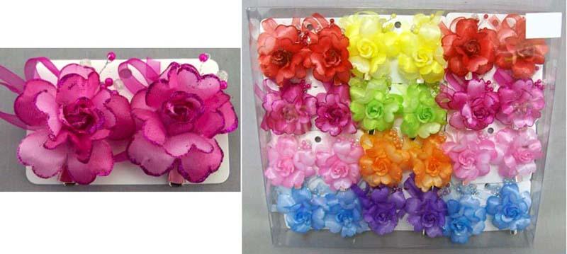 Hair Accessories Girls Mini Silk Flower Hairbows   ( # C091) image