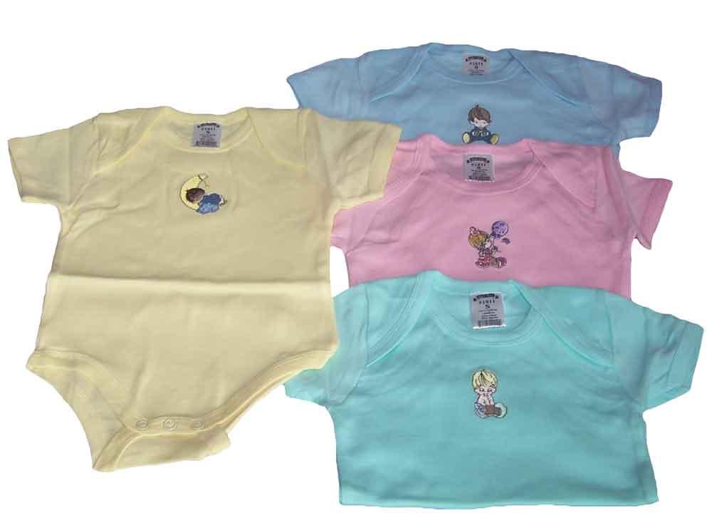 Onesies Short Sleeves Colors Embroidered Sizes: 0-6 M image