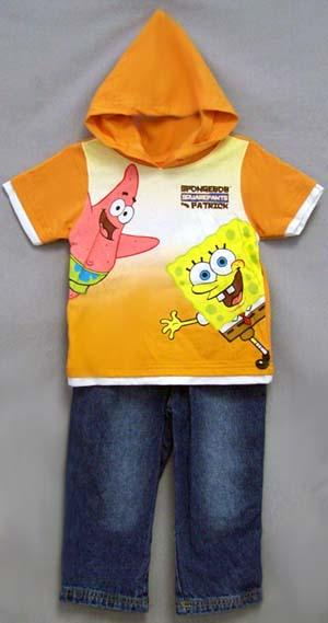 "Nickelodeon" Kids  2Pc Hooded Top & Blue Denim Pants Sets (Inf) image