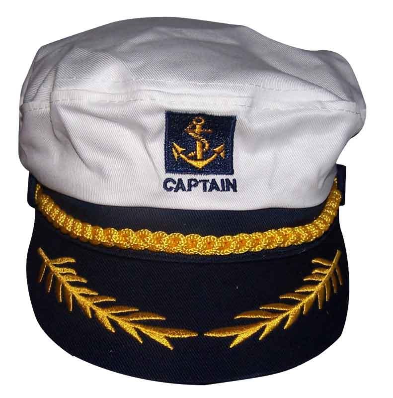 Captain's Sailor Nautical White Hat Cap - White Color image