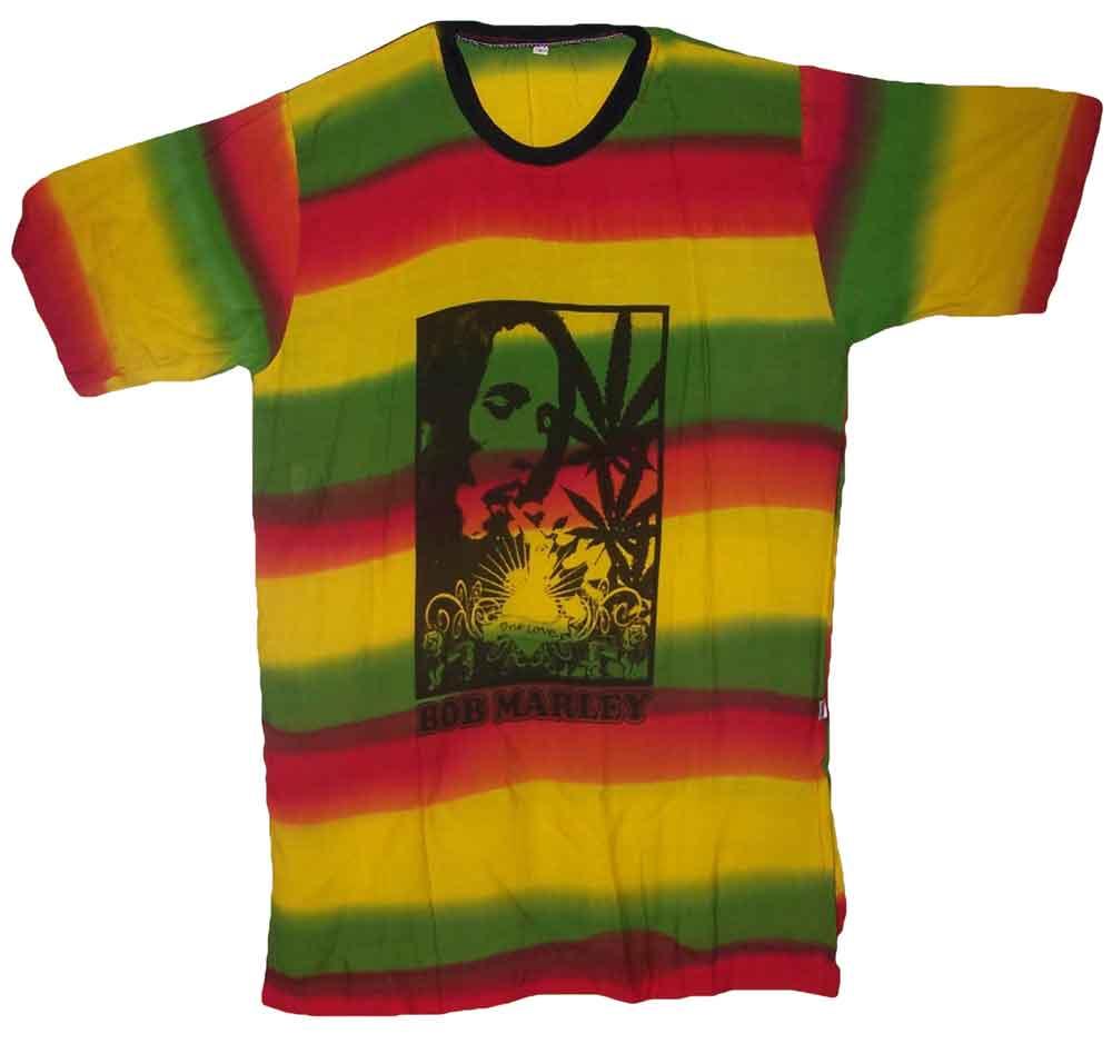 Reggae Rasta Bob Marley Rayon T-Shirts image