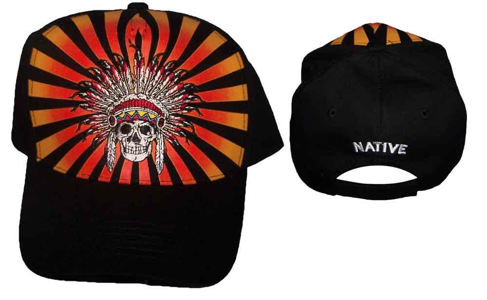Skull Chief Native Pride Baseball Caps Screen Printed image