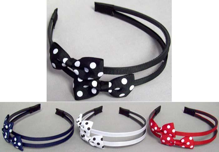 Girls Double Headbands - Polka Dots  ( # DPN1078S) image