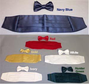 2Pc Satin Bow-Ties & Cummerbands Sets - For Boys image