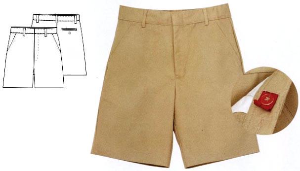 "Universal" Boys Flat Front  Shorts - Sizes: Husky - Khaki Color image