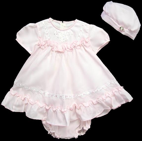 "Baby Averyl" 3Pc Poly/Cotton  Dress - Sizes: Infant image
