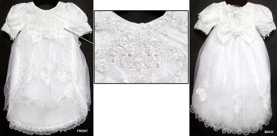 Girls Designer Style Christening Dress (Sizes: 0-1-2) image