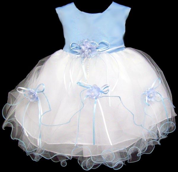 Baby Girl Pageant Dress - Baby Blue Color  (9 - 24 Mos) image