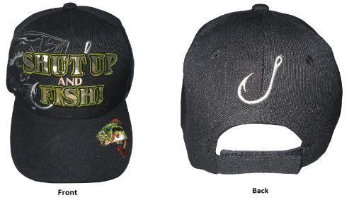 Shut Up And Fish Fishing Baseball Caps Embroidered image