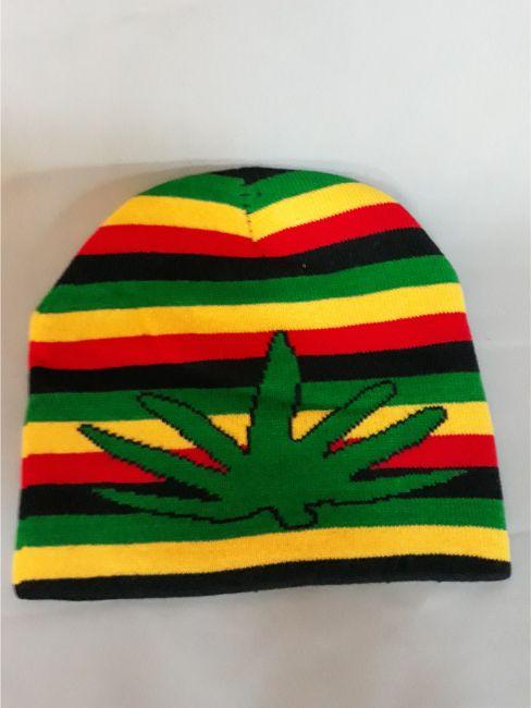 Reggae Rasta Marijuana  Knitted Winter Caps - Beanies image