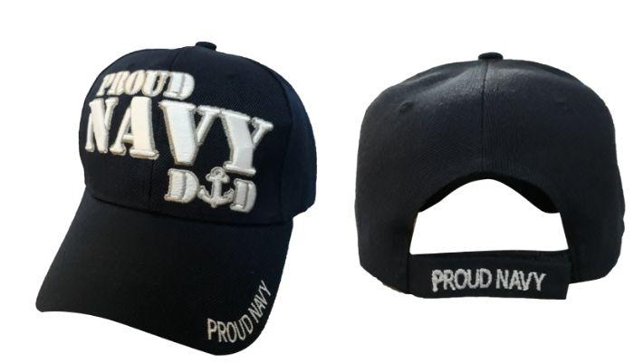 Proud Navy Military Baseball Caps Embroidered - Black Color image