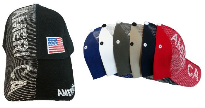 "America" Baseball Caps - Assorted Colors image