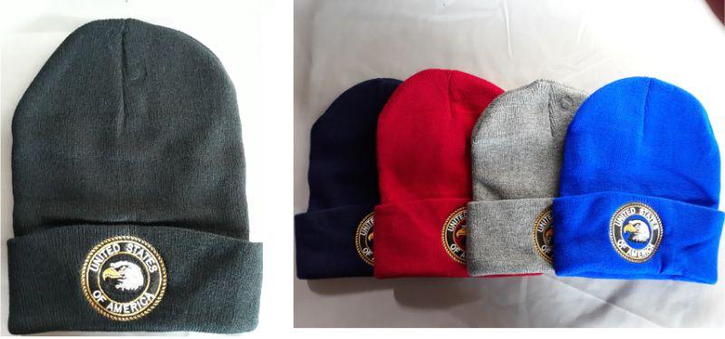 United States Embroidered Beanies Winter Caps image