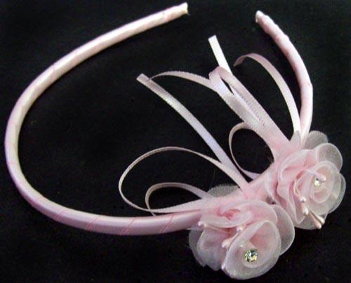 Girls Headband With Rhinestones - Pink Color image