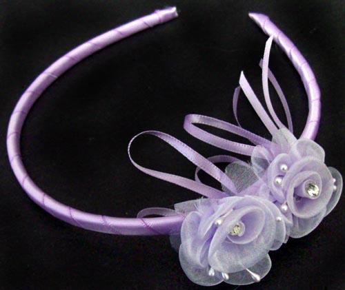 Girls Headband With Rhinestones - Lavender image