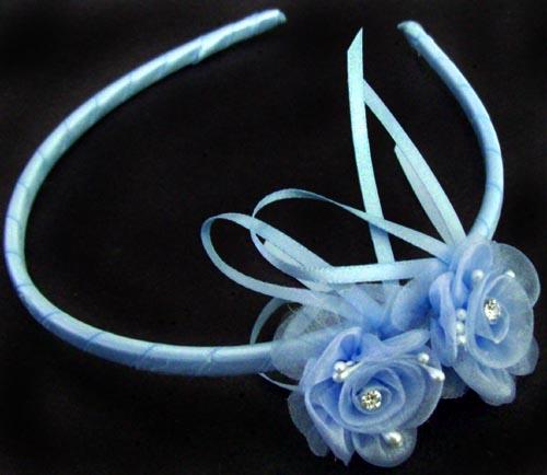 Girls Headband With Rhinestones - Blue Color image