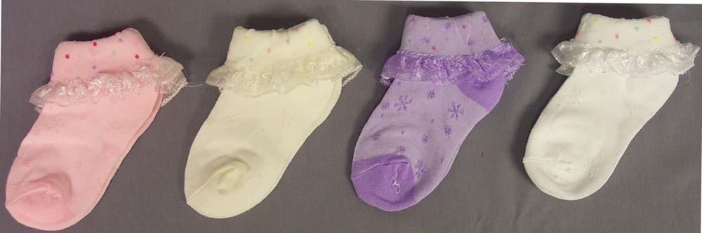 Fancy  Laced  Dress Socks   - For Girls  - Assorted Colors image