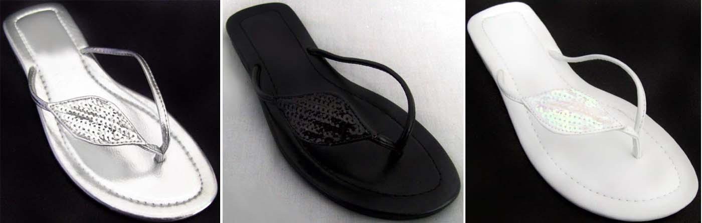 Girls Sequined Flip Flop  Sizes: 10-4.   ( # G-7397) image