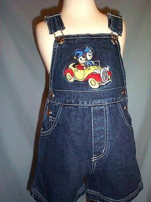 "Fashion Zone" Embroidered Blue Denim Shortalls - For Kids image